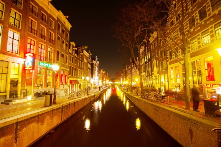 Amsterdam canal lights